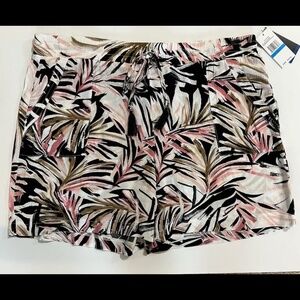 Zoe + Phoebe Women's Casual Print Shorts Size XL Black Pink Tan Multi NWT